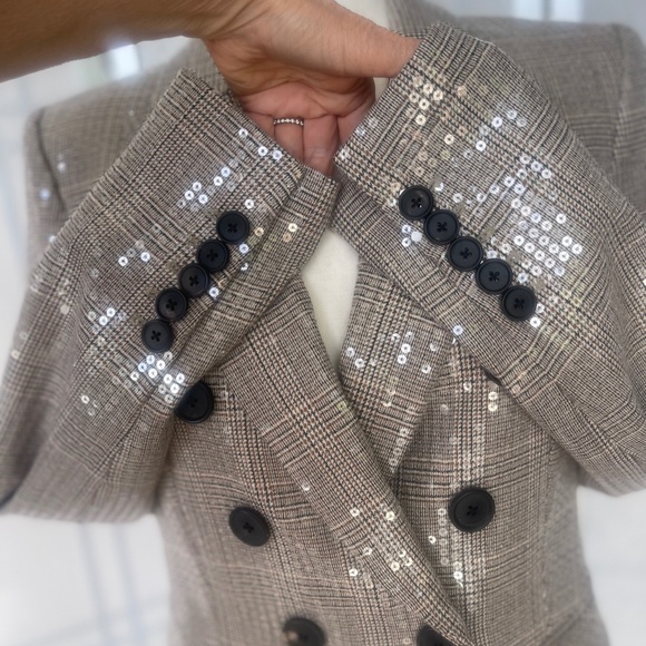 Veronica Beard Plaid Sequined Miller sz 4 - Picture 5 of 13